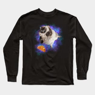 funny tacos cat galaxy Long Sleeve T-Shirt
